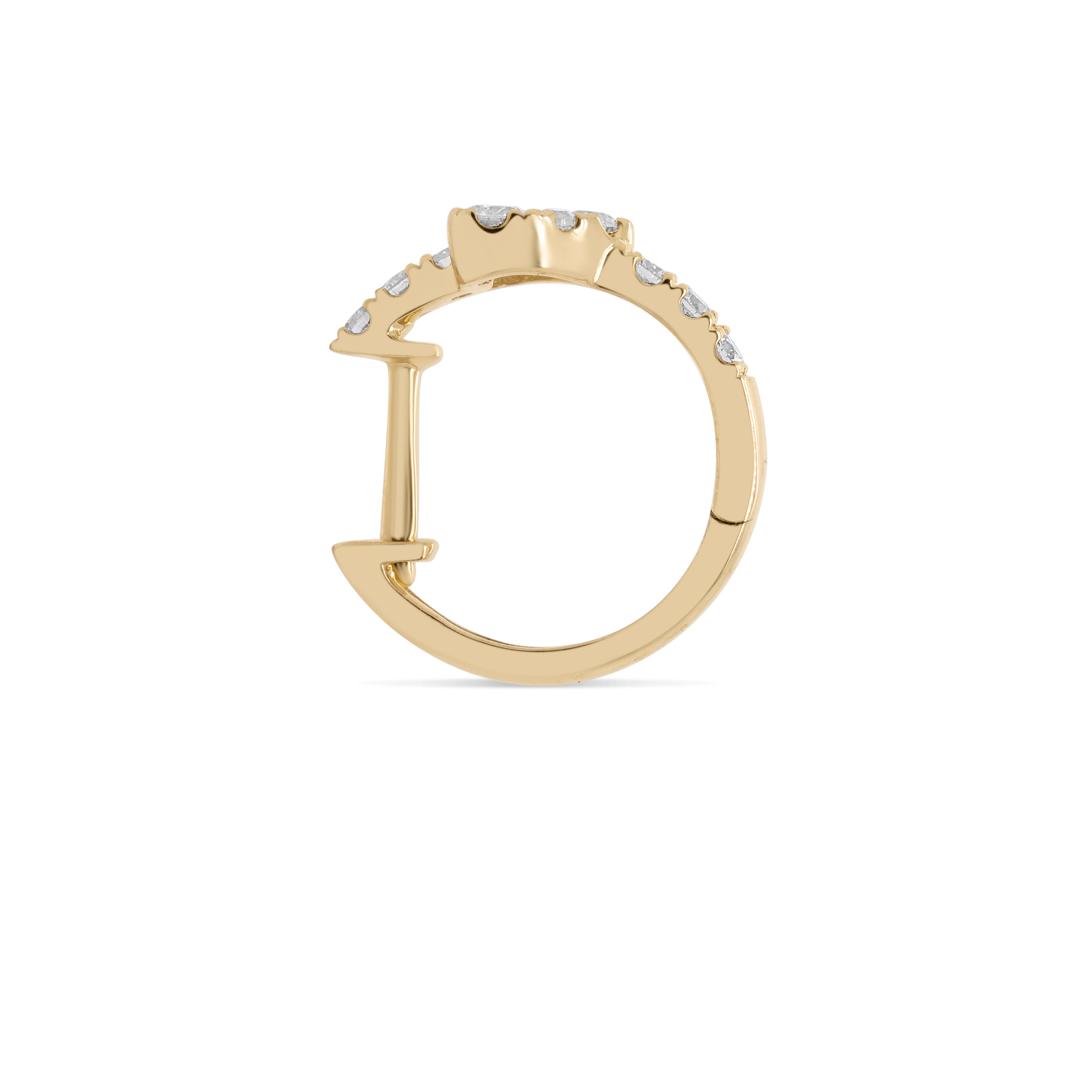 Diamond Hoop Heart Earrings 0.65 ct. 10K Yellow Gold